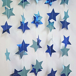 Гирлянда "Звезды" металлик 7 см х 4 м, голубой+т.синий