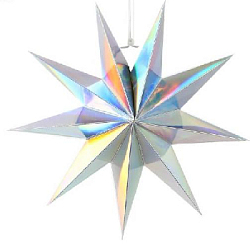 Звезда 45 см девятиконечная, Серебро перелив