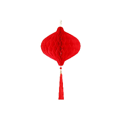 Бумажное украшение Шар-соты с кисточкой 15 см, красный